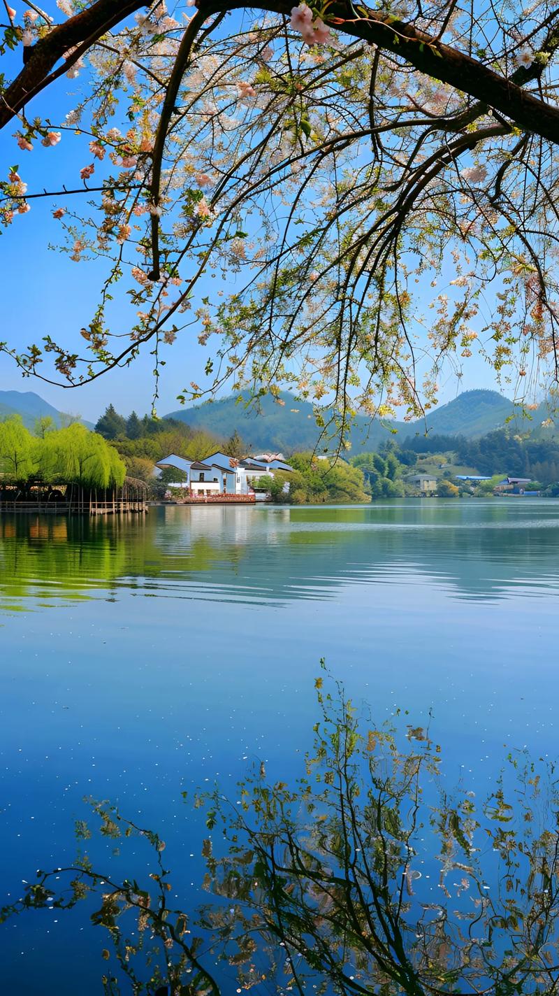 初春清晨，邂逅湖邊美景